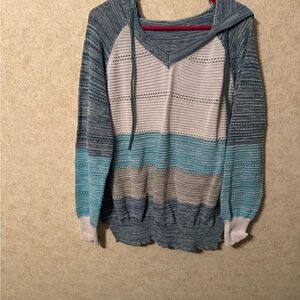 Striped Blue and White Women's Sweater